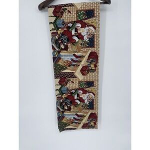 Vintage Christmas Holiday Table Runner‎ 72" Length Santa